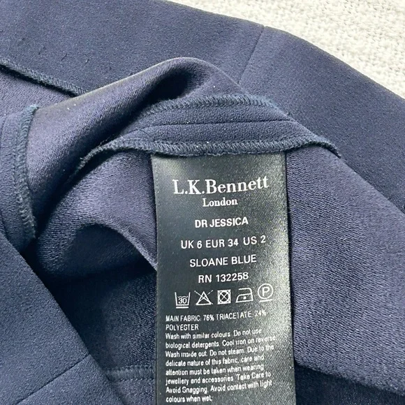 LK Bennett London Jessica Dress Sloane Blue (Navy) Size 2 - Picture 16 of 16